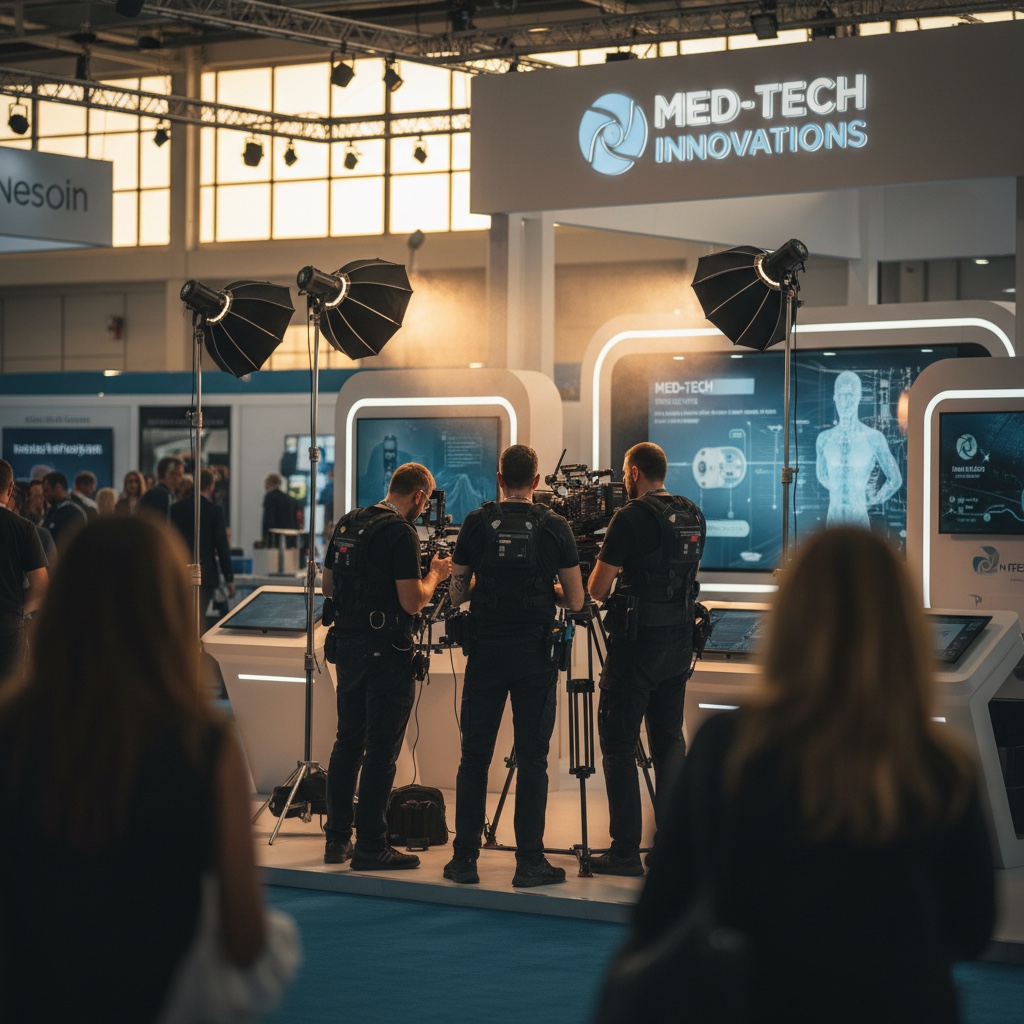 Équipe Paradeyes en tournage sur le stand Permobil au Salon Handica 2026